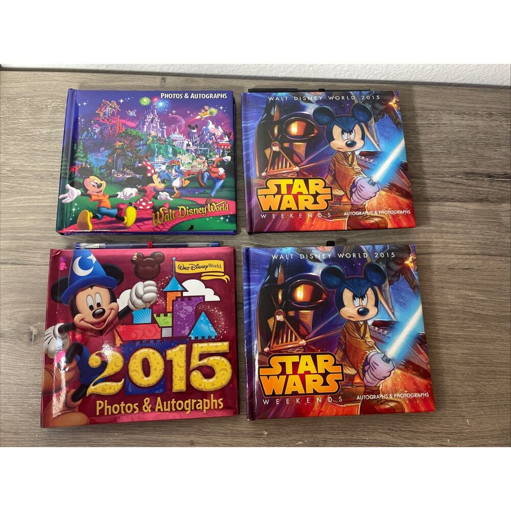 4 Disney Parks World 2015 2016 2019 Photo Album Autograph Book lot